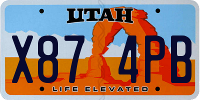 UT license plate X874PB