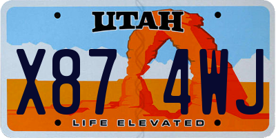 UT license plate X874WJ