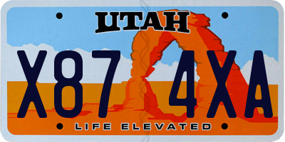 UT license plate X874XA