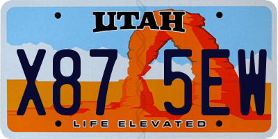 UT license plate X875EW