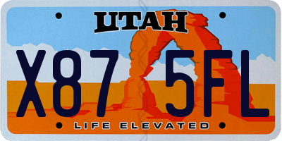 UT license plate X875FL