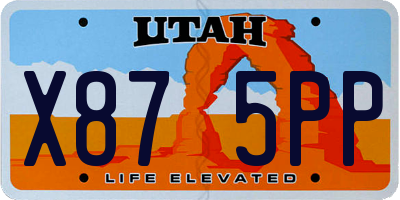 UT license plate X875PP