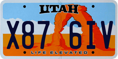 UT license plate X876IV