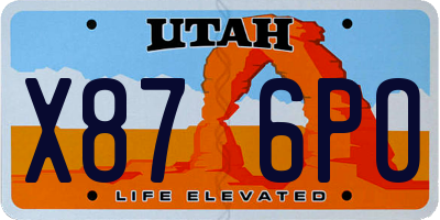 UT license plate X876PO