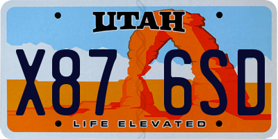 UT license plate X876SD