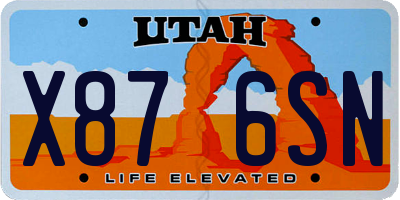 UT license plate X876SN