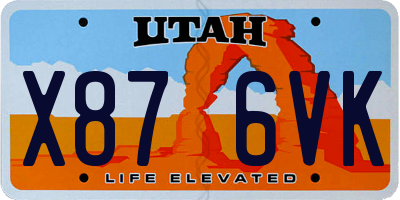 UT license plate X876VK