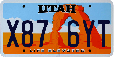 UT license plate X876YT