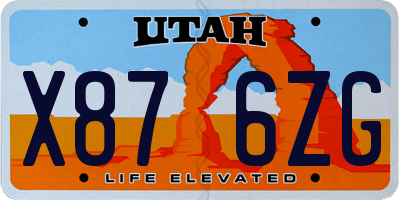 UT license plate X876ZG