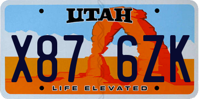 UT license plate X876ZK