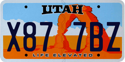 UT license plate X877BZ