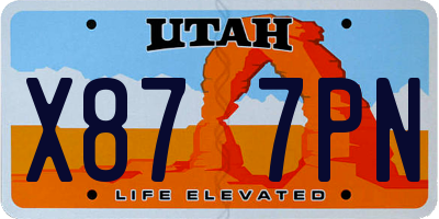 UT license plate X877PN
