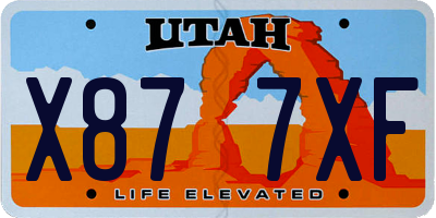 UT license plate X877XF