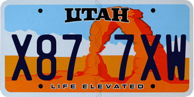UT license plate X877XW