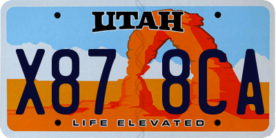 UT license plate X878CA