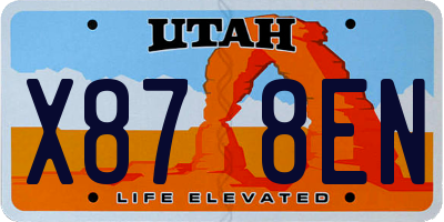 UT license plate X878EN