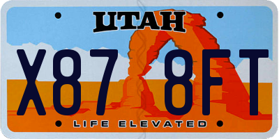 UT license plate X878FT
