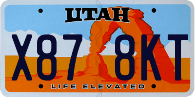 UT license plate X878KT