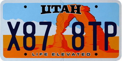 UT license plate X878TP