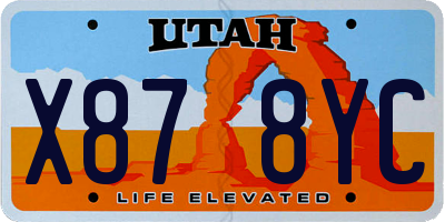 UT license plate X878YC