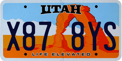 UT license plate X878YS