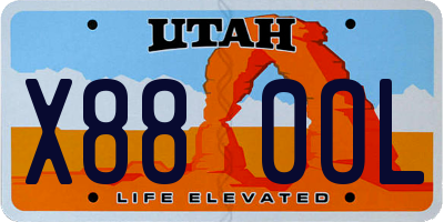 UT license plate X880OL