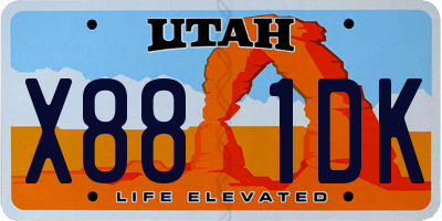 UT license plate X881DK
