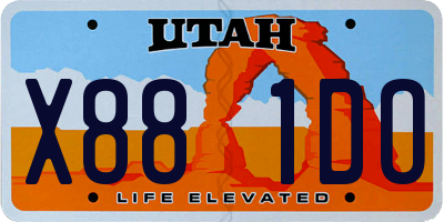 UT license plate X881DO