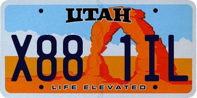 UT license plate X881IL