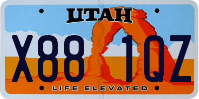 UT license plate X881QZ