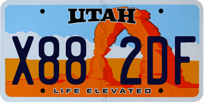 UT license plate X882DF