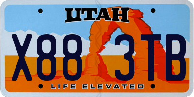 UT license plate X883TB
