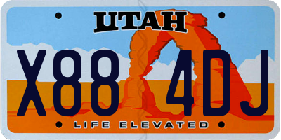 UT license plate X884DJ