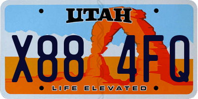 UT license plate X884FQ
