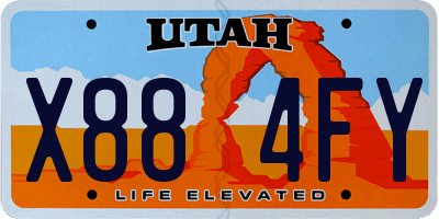 UT license plate X884FY