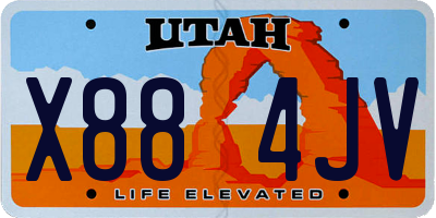 UT license plate X884JV