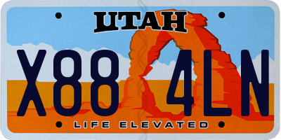 UT license plate X884LN