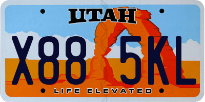 UT license plate X885KL