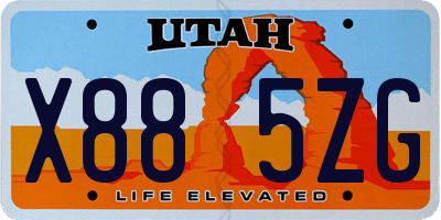 UT license plate X885ZG