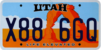 UT license plate X886GQ
