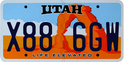 UT license plate X886GW