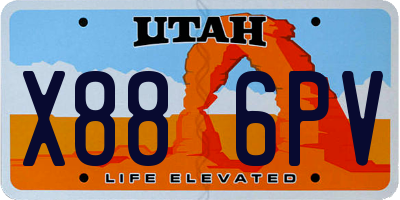 UT license plate X886PV