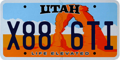 UT license plate X886TI