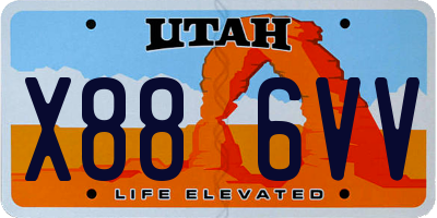 UT license plate X886VV