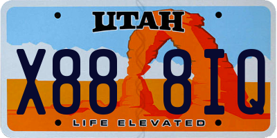 UT license plate X888IQ