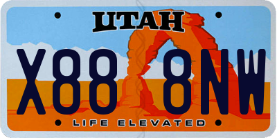 UT license plate X888NW