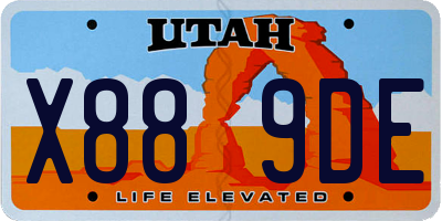 UT license plate X889DE