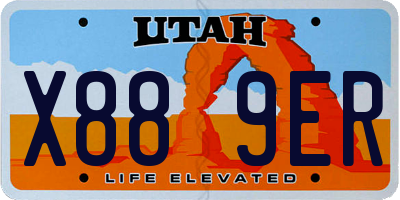 UT license plate X889ER