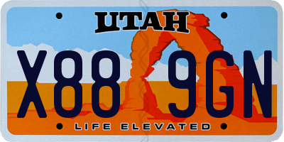 UT license plate X889GN