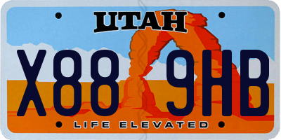 UT license plate X889HB
